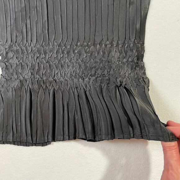 NWOT Komarov Stretch Lace Overlay Top with Camisole Black Cap Sleeves Size L - Picture 8 of 16